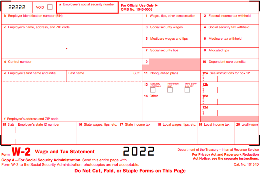 2022 Form W-2 Filing Requirements